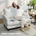 thumbnail image 4 of HOMCOM Fauteuil d'Appoint Moderne, Fauteuil Rembourré avec Pieds Tournés, Crème, 4 of 10