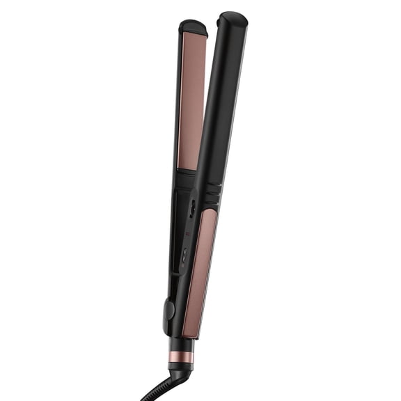InfinitiPRO by Conair Ceramic Flat Iron, Hair Straightener for All Hair Types, 1‑Inch Plates, Rose Gold/Black, 1 Pk