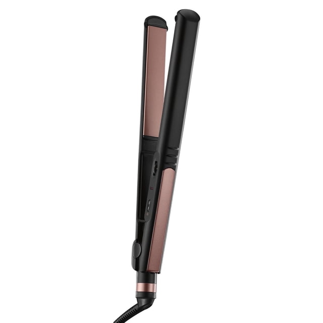 InfinitiPRO by Conair, 8x Ceramic Flat Iron, 1‑inch Plates, Rose Gold/Black, 1pk