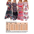 thumbnail image 5 of MAWCLOS Femmes Été Plage Robe Soleil Floral Imprimé Maxi Robes de l'Épaule Longue Robe de Vacances en Vrac à Manches Courtes Noire Pivoine M, 5 of 5