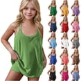 thumbnail image 2 of lcziwo Robes de Tennis pour Enfants Filles avec Shorts Été Entraînement Golf Mini Robes Bretelles Spaghetti Sans Manches Combinaison Robe Rose Ropa de Verano Para Mujer, 2 of 3