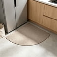 thumbnail image 4 of Semicircular Linen Textured Floor Mat, Fan Shaped Non Slip Rug, Water Absorbent Corner Doormat for Entryway Kitchen Indoor Home Decor, 4 of 7