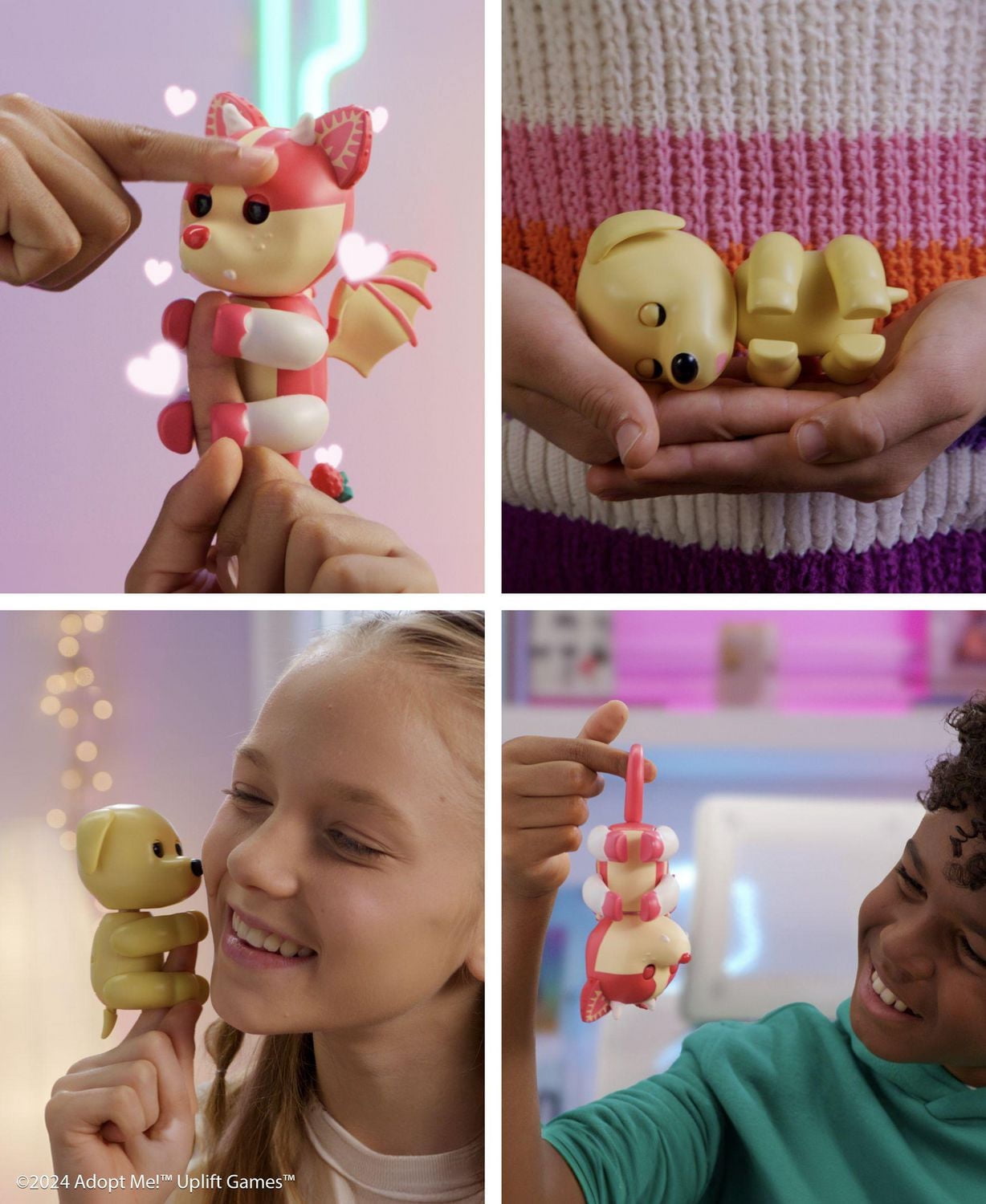 Adopte moi! x Chien Fingerlings, animal de compagnie interactif avec plus de 40 sons et réactions