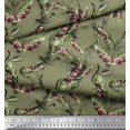 thumbnail image 2 of Soimoi Satin Silk Fabric Leaves & Texture Decor Fabric Printed Yard 42 Inch Wide, 2 of 2