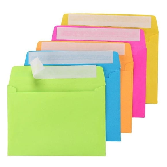 A6 Envelope Assorted Colors 50Ct