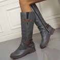 thumbnail image 1 of EGNMCR Bottes d'Hiver pour Femmes Chaussures de Mode pour Femmes Bottes Western Rétro Bottes Décontractées Chaudes à Talons Bas Bottes Mi-Mollet, 1 of 6