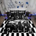 thumbnail image 1 of Erosebridal Ensemble de Literie Voiture de Sport Cool, Couette de Course, Décor Géométrique Carré, Réversible 3 Pcs, 1 of 7