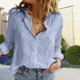 thumbnail image 2 of Chemisier Femme Manches Longues Coton Lin Simple Mode Respirant Tenue Quotidienne, 2 of 9