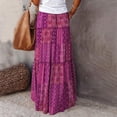 thumbnail image 1 of DPTALR Jupe Ample Décontractée Taille Haute Mi-Longue Style Bohème pour Femmes, 1 of 3