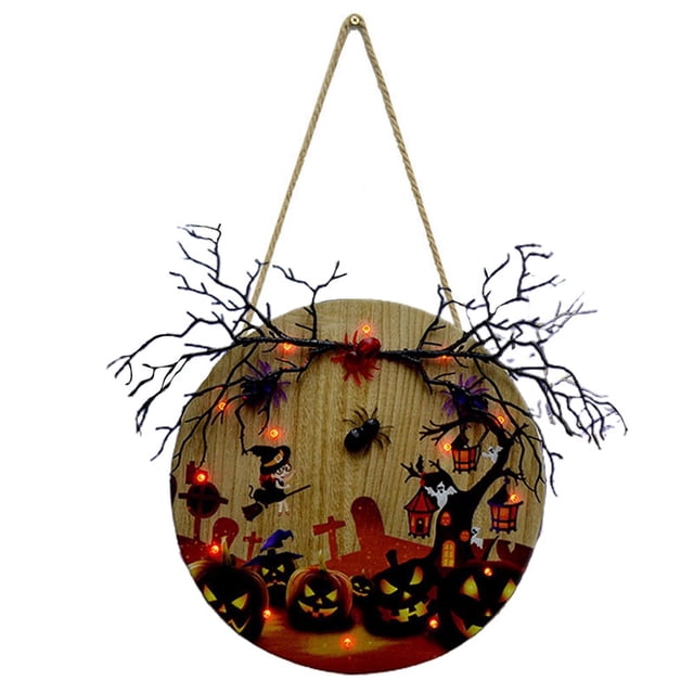 Door Plaque Decorative Delicate Long Lasting Halloween Door Hanging Sign for Home