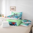 thumbnail image 5 of YST Sea Turtle Bedding Sets Full,Teal Tortoise 7 Pcs Comforter Set for Kids Boys Girls,Turtle Shell Bed in a Bag with Geometry Stripe Bed Set,Cartoon Sea Animals Fitted Sheet Bedroom Decor, 5 of 5