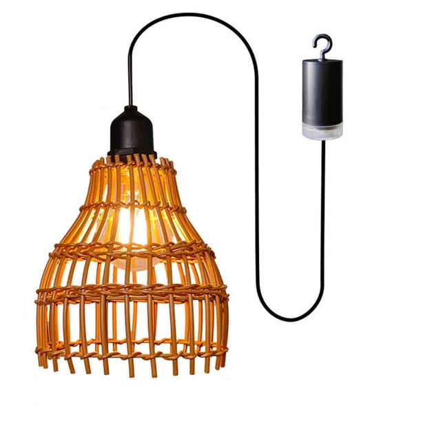 Solar Lights Outdoor Boho Rattan Lamp Vintage Pendant Lamp Battery Light Bulb Ceiling Lamp without Electricity Outdoor Lighting Outdoor Lanterns Lanterns Weather Proof Solar Lights Outdoor Garden