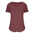 thumbnail image 4 of Timegard Tops for Women V Neck Short Sleeve Button Comfy Summer Casual Loose Tops Tee Solid Color, 4 of 6