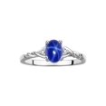 thumbnail image 1 of RYLOS Rings for Women Sterling Silver Classic Style Birthstone Ring 7X5MM Oval Gemstone &  Diamonds Blue Star Sapphire B Jewelry for Women Size 8, 1 of 7