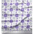 thumbnail image 1 of Soimoi Poly Georgette Fabric Snowflake Artistic Print Fabric by Yard 42 Inch Wide, 1 of 3
