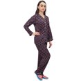 thumbnail image 2 of Bimba Dot Printed Wine Button-Down Shirt With Elastic Waist Pajama Pants-12, 2 of 6