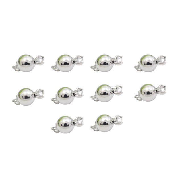 fastboy 10 Pieces Professional Portable Jewelry Decoration with Buckle Assortment Metal Jewellery Making Decor Handmade Silver 10mm