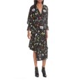 thumbnail image 1 of Joie Womens Analena Pleated Ruffle Midi Dress, Black, X-Small, 1 of 1