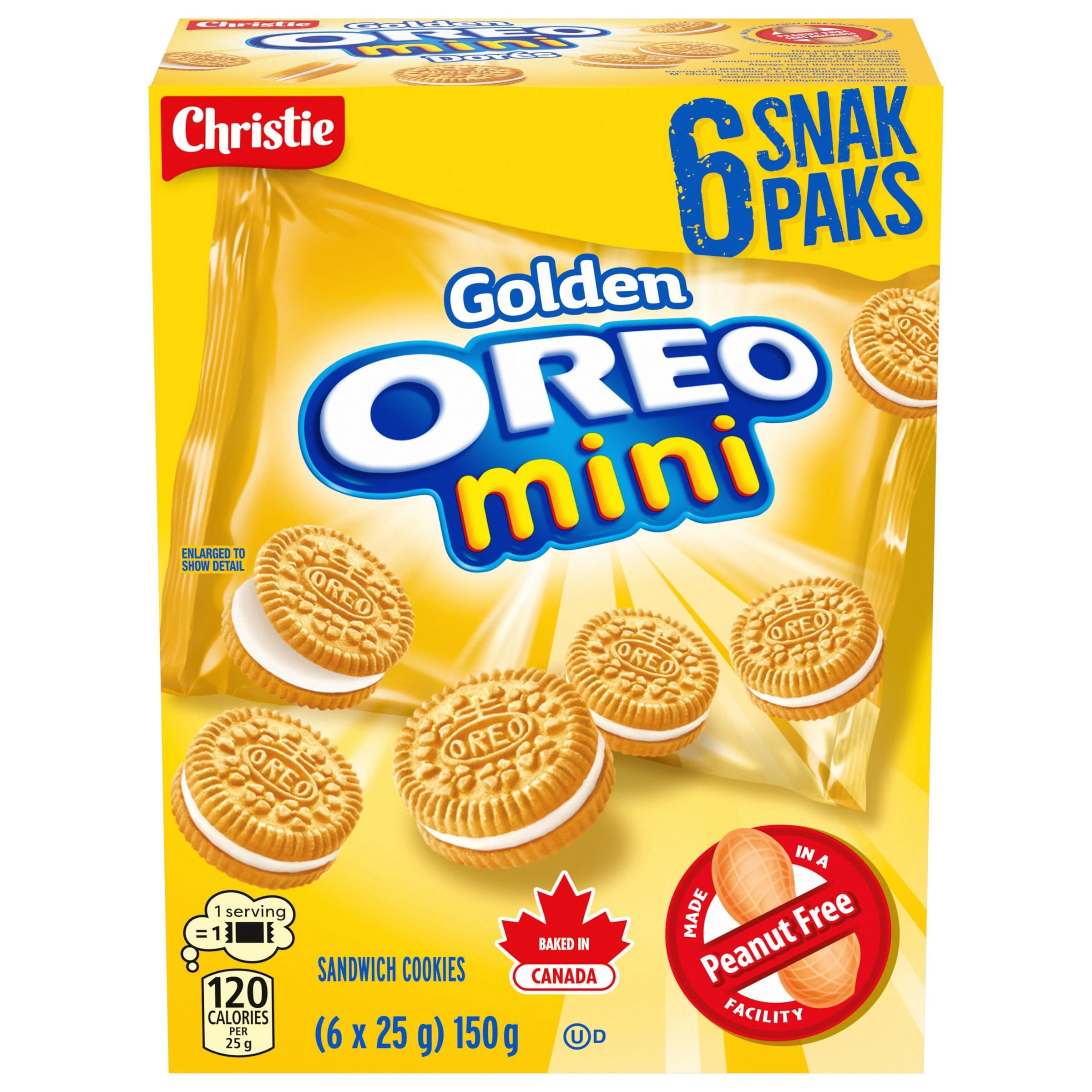 OREO, Mini Golden Cookies, Snack Pack of 6, 25g