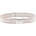 thumbnail image 1 of Ceinture Élastique Ajustable pour Enfants avec Boucle Carrée Argentée - Rayures Beige et Blanches, 1 of 4
