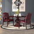 thumbnail image 2 of Pemberly Row Traditional Faux Leather Tufted Guest Chair in Oxblood, 2 of 8