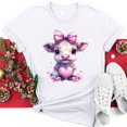 thumbnail image 1 of Meichang T-Shirts Graphiques pour Femmes, T-Shirts de la Saint-Valentin, Imprimé Amour Doux, Manches Courtes, Col Rond, Chandail Ample, Hauts de Vacances Décontractés, 1 of 5