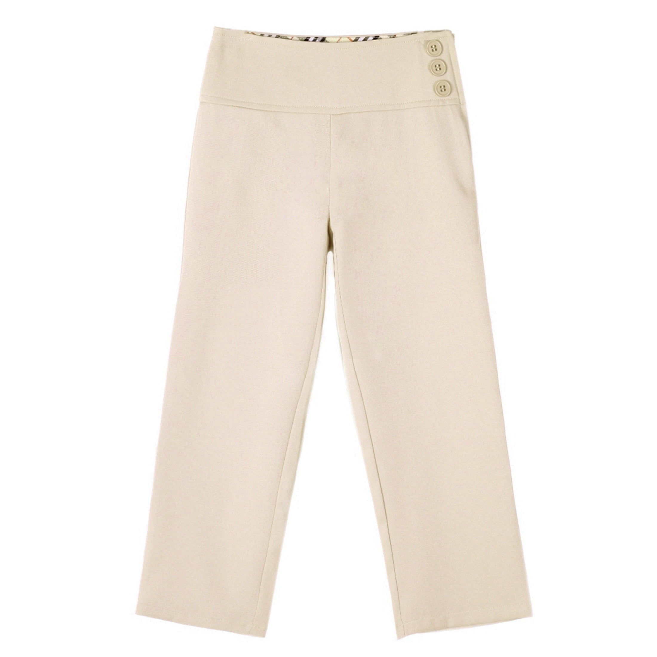 Bienzoe Girl's School Uniforms High Tech Durable Adjust Waist Pants Khaki 5