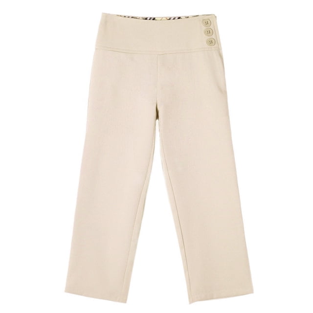 Bienzoe Girl's School Uniforms High Tech Durable Adjust Waist Pants Khaki 16