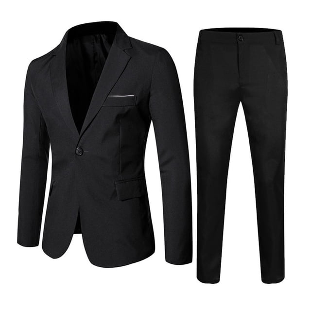 Hiiyo Tween Boys Formal Suit Solid Long Sleeve Blazer Trousers 2Pcs Set, Sizes 10-18