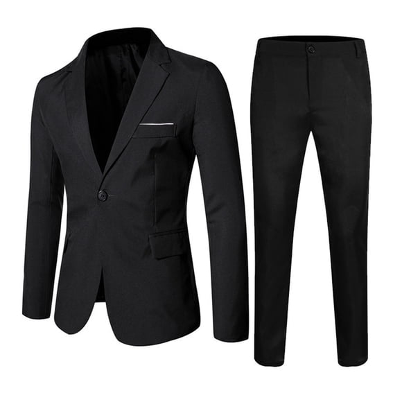 TIEVOSA Kids Boys 2-Piece Suits Slim Fit 1 Button Dress Suit Jacket Blazer & Pants Set for 13-14 Years(Black)