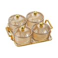 thumbnail image 3 of Plateau de Service pour Collations aux Fruits Bols de Service Contenant de Rangement pour Mariage Ambre 4 Bols, 3 of 9