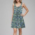 thumbnail image 4 of Ovzne Robes pour Femmes Robe Femme Printemps et Été Vacances Bouton Col en V à Bretelles Robe Haut Grande Taille Robe Maxi Liquidation, 4 of 7