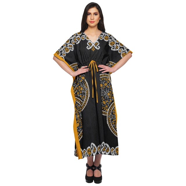 Moomaya Kaftan de Plage, Paréo de Bikini, Robe Longue Maxi Caftan pour Femmes
