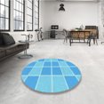 thumbnail image 4 of Ahgly Company Tapis d'Intérieur Lavable à la Machine, Carré, Transitionnel, Bleu Ciel Profond, Tapis de Zone, 7 Pieds Carré, 4 of 7
