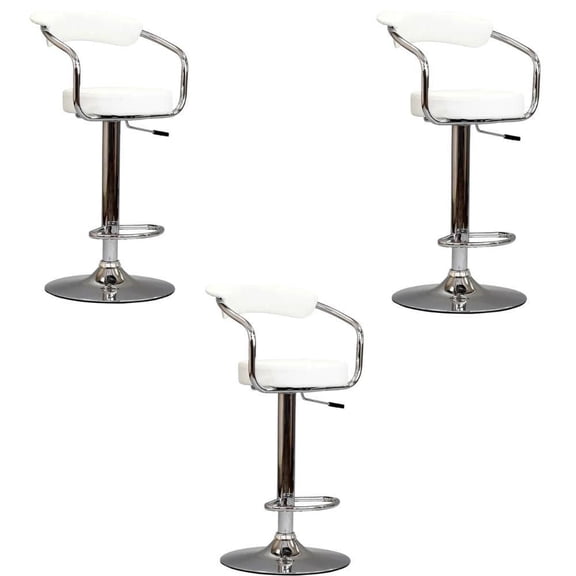 Heavenly Collection Tabouret réglable avec base en acier inoxydable ENSEMBLE DE 3