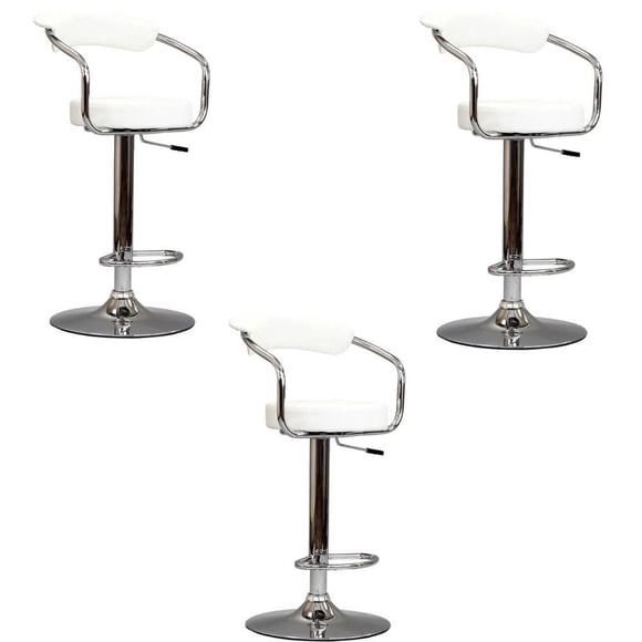 Heavenly Collection Adjustable Stool with stainless steel base SET OF 3