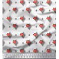 thumbnail image 1 of Soimoi Rayon Fabric Diamond Shape & Floral Artistic Decor Fabric Printed Yard 42 Inch Wide, 1 of 1