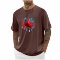 thumbnail image 1 of Styesk T-Shirts pour Homme Imprimé Col Rond Mode Décontractée Manches Courtes Blouses, 1 of 5