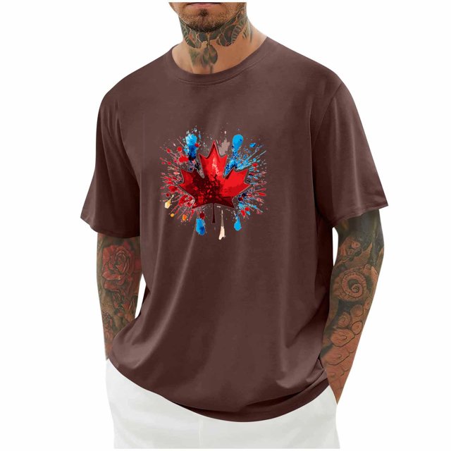 Styesk T-Shirts pour Homme Imprimé Col Rond Mode Décontractée Manches Courtes Blouses