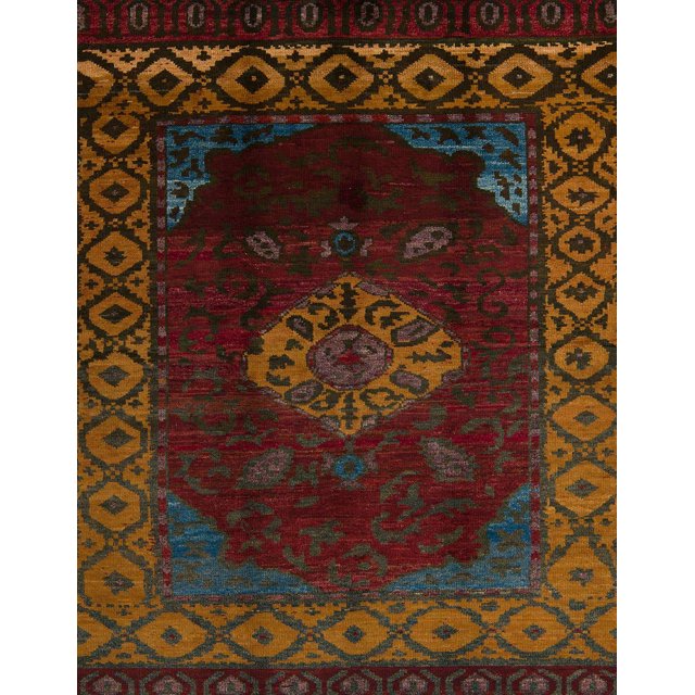 Ahgly Company Tapis d'Intérieur Rectangulaire Abstrait Rouge, 2 Pieds x 3 Pieds