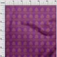 thumbnail image 2 of oneOone Georgette Viscose Fabric Leaves & Lotus Block Printed Craft Fabric BTY 42 Inch Wide, 2 of 4