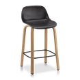 thumbnail image 1 of Bouclair Black Plastic and Wood Metal Veneer Counter Stool, 1 of 9