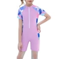 thumbnail image 1 of Girl Rash Guard Swimsuits Flower Graphic Printed Sun Protection Long Sleeve Girl Bathing Suit 9-10 Years Girl Fashion, 1 of 9