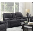 thumbnail image 1 of Midnight Grey Velvet Fabric Power Recliner Loveseat, 1 of 1