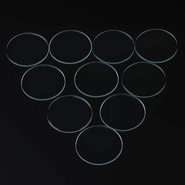 pitrice 10pcs 1mm Thick Clear Flat Mineral Glass Watch Replace Part Watchmaker 17