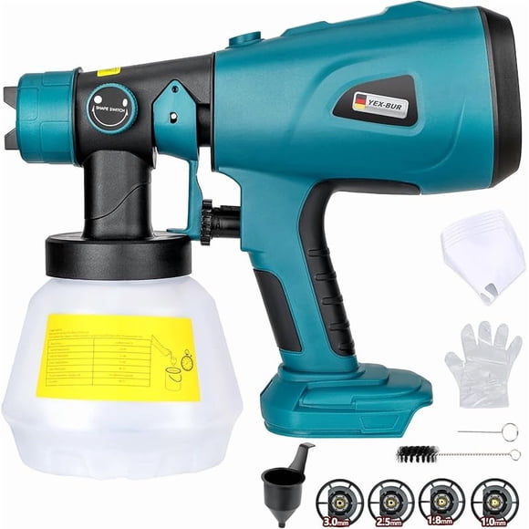Vaporisateur de Peinture Sans Fil pour Bosch Batterie 18v, Pistolet de Pulvérisation, Vaporisateur de Peinture 200W pour Intérieur et Extérieur de la Maison, Peinture de Maison (Pile Non Incluse)