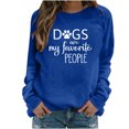 thumbnail image 1 of IROINID Économies Hauts à Manches Longues pour Femmes T-shirt Imprimé Blouse Col Rond Hauts de Détente Chandail en Molleton, Bleu, 1 of 4