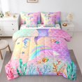 thumbnail image 1 of YST Mermaid Comforter Set, 7-Piece, Colorful Rainbow Theme, Queen Size, 1 of 5