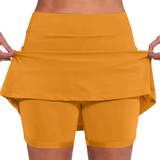 WEAIXIMIUNG Rallonge de Pantalon de Maternité Jupe-Short Taille Mi-Haute pour Femmes avec Poches / Jupe-Short Décontractée Active Deux Pièces