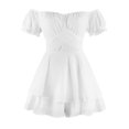 thumbnail image 4 of Penkiiy Combinaisons pour Femmes Mode Été Solide Décontracté Manches Courtes Bretelles Combinaison Blanche S Combinaisons, 4 of 9